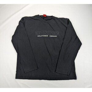 Tommy Hilfiger Denim Spellout logo Longsleeve Crew neck T-shirt Black Men's L